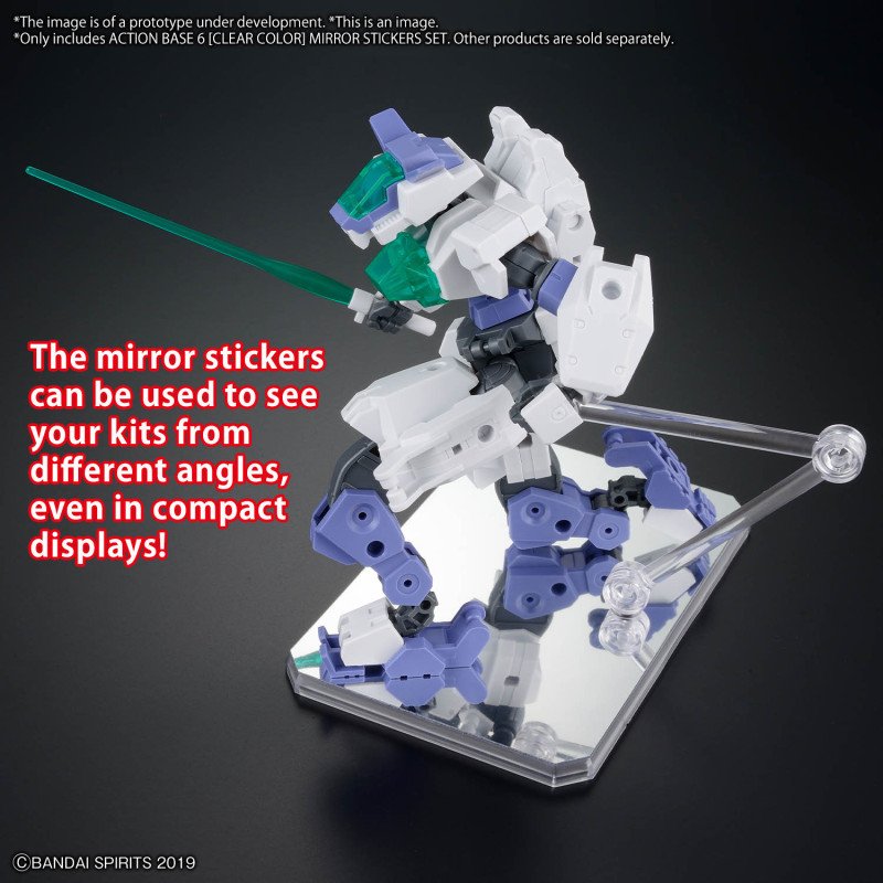 GUNDAM - Action Base 6 (Trasparente) Con pegatinas efecto espejo