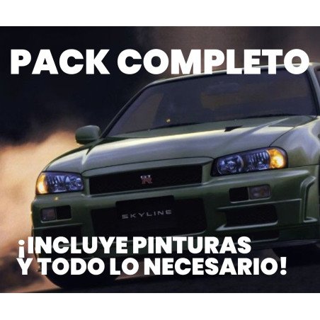 (PACK BASICO) Nissan Skyline GT-R34 (Incluye todo para el montaje)